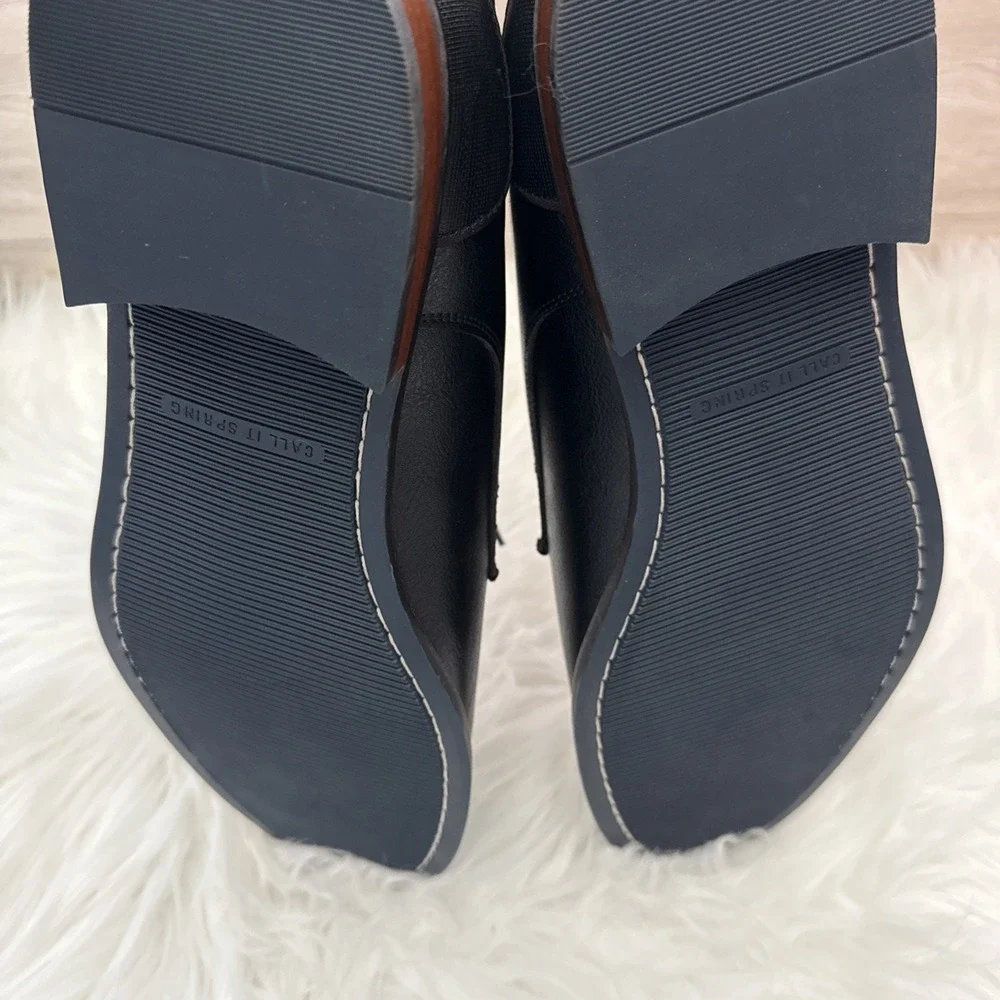 Call It Spring Mens Black Vegan Leather Derby Dress Shoes B.E.D Foam‎ Size 12 M